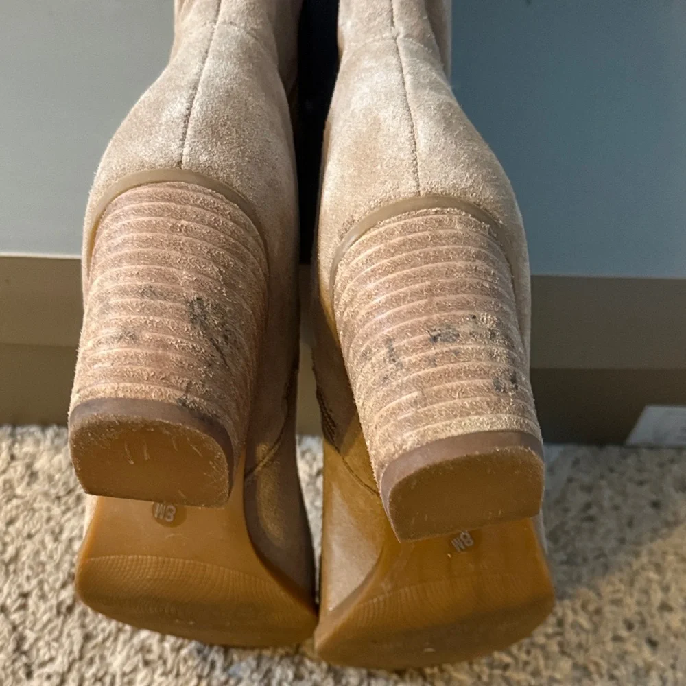 Levity Over the Knee Tan Suede Boots - Picture 3 of 4